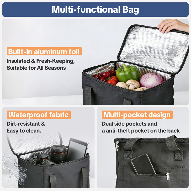 Custom Folding Hand Truck , Portable Heavy Duty Dolly Cart, 5 Wheels Collapsible Luggage Cart with Shopping Bag - Compact Trolley Cart ,Ideal Hand Cart for Travel and More