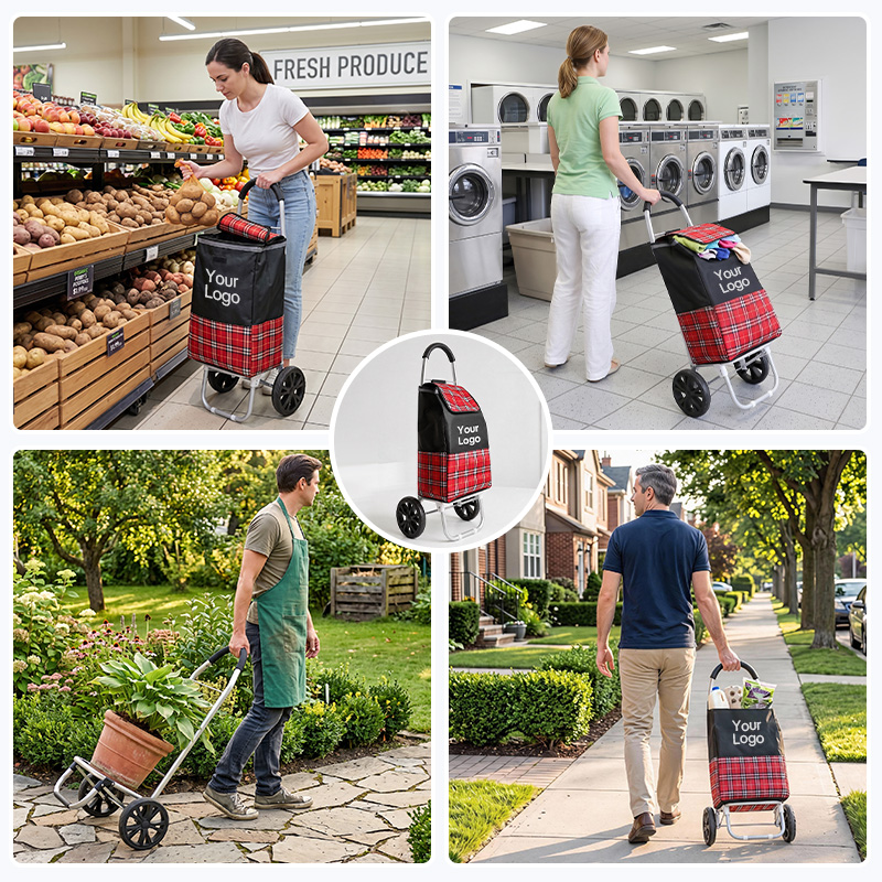 shopping carts with wheels | Strong Bird Stainless steel arc-shaped model