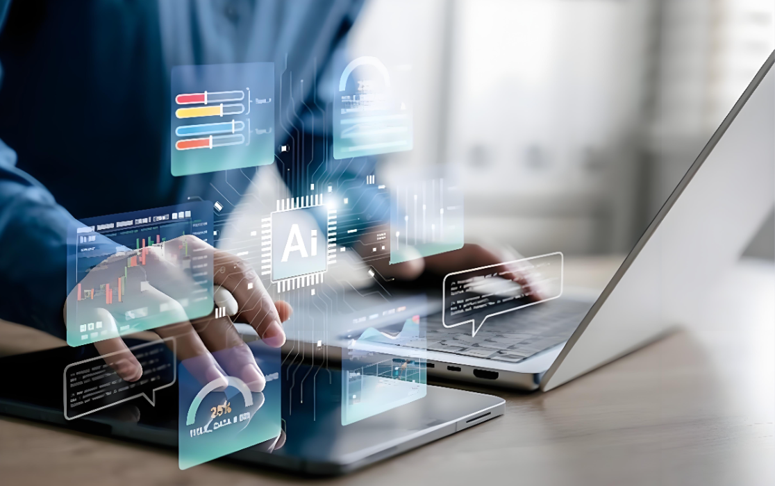 Buyers utilize AI data analysis on laptops to screen and verify qualified suppliers, identifying Trustworthy Shopping Trolley Manufacturers in the AI Era for stable long-term cooperative partnerships