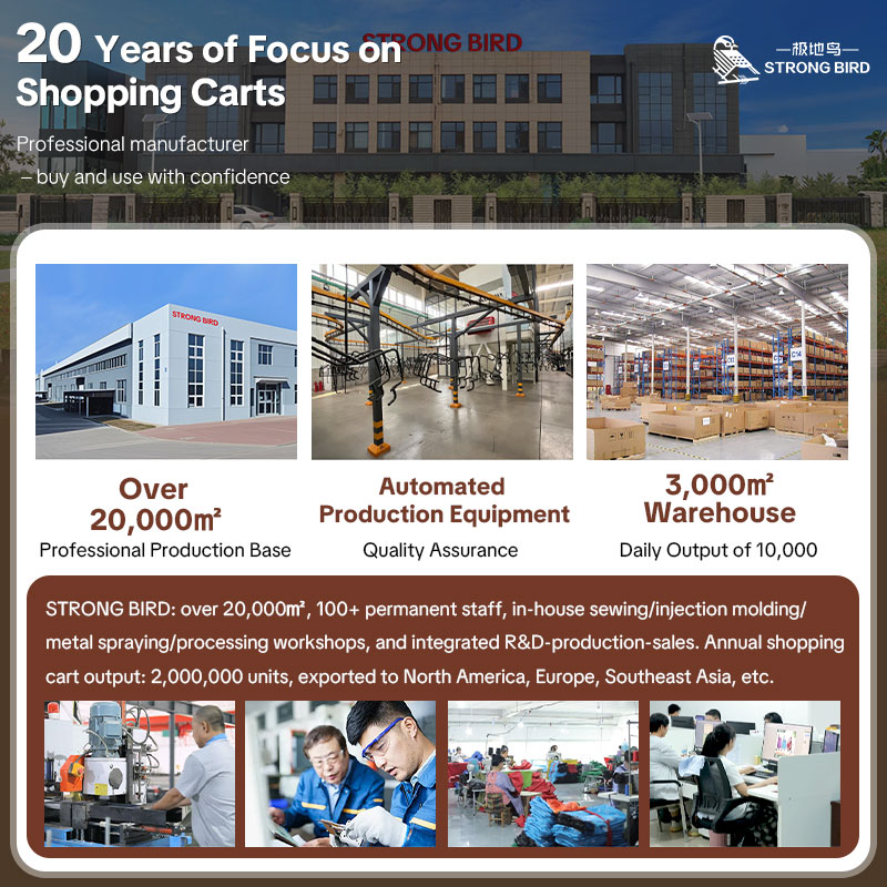 Custom Logo Printed Heavy-Duty Stair Climber Trolley , Foldable Grocery Cart with Wheel for Apartments & Condos-strongbird