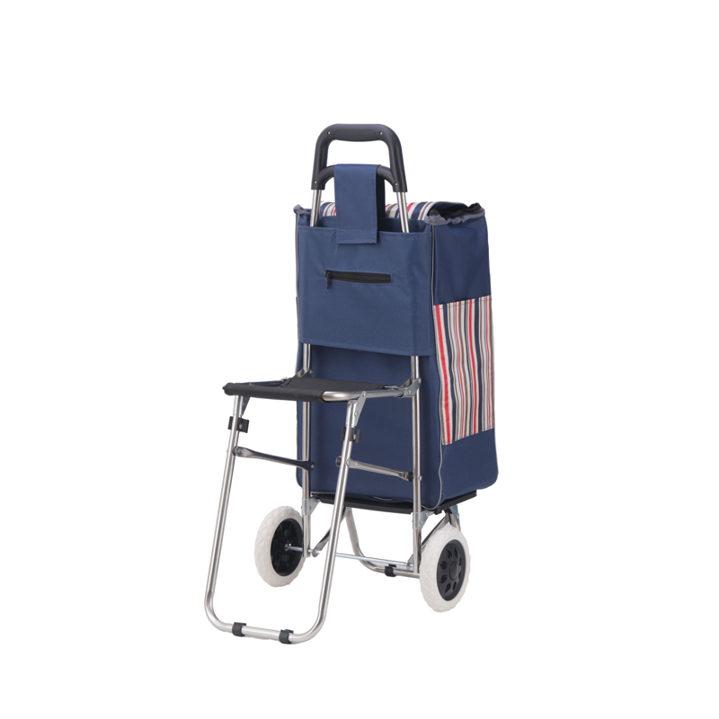 Folding Utility Cart with Built‑in Seat – Rest & Carry
