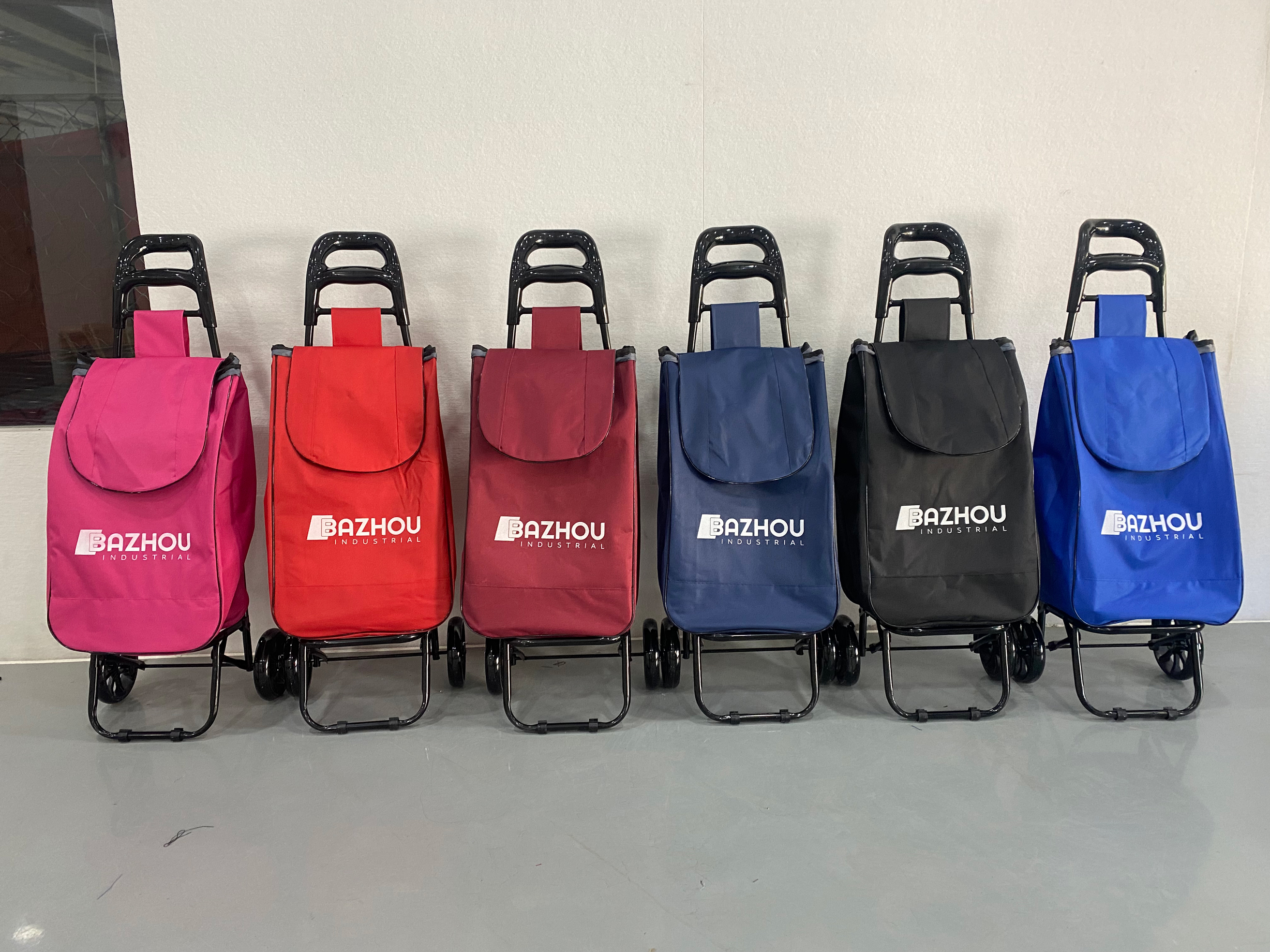Strongbird custom logo utility cart bulk order for corporate staff benefits, multi-color stair climbing hand truck printed with enterprise brand logo, customized foldable shopping trolleys for company employee welfare gifts