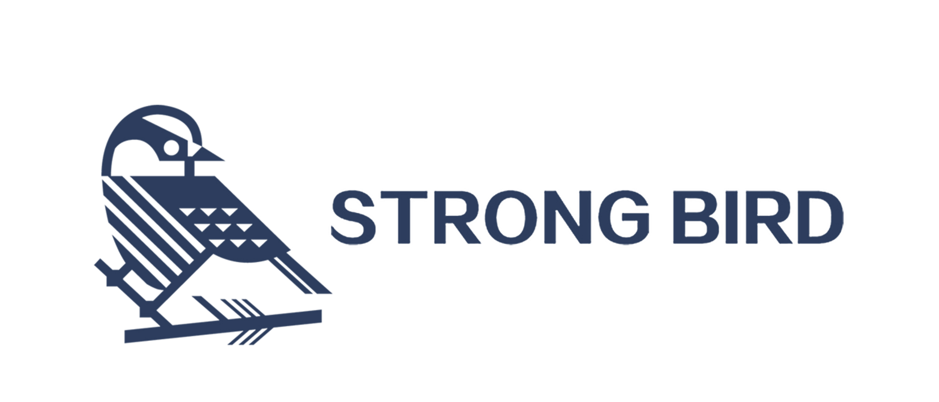{"default":"Strong Bird logo – stylized bird icon with brand name in navy blue"}
