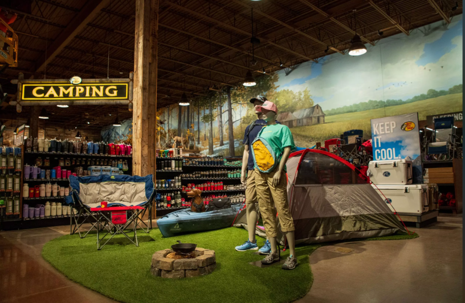 Strongbird partner outdoor brand retail store display, stocked with outdoor folding chair and full set camping furniture, retail showroom with our wholesale outdoor camping gear for brand cooperation