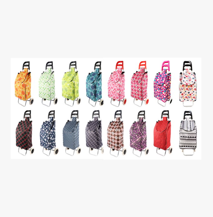 Strongbird diverse pattern fabric utility cart for home, colorful rolling utility cart for shop retail use, full range multi-color and material foldable shopping trolleys for customer customized selection