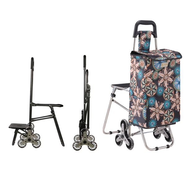 Shopping Cart with Seat Strongbird Heavy Duty Stair Climber Trolley for Apartments Shopping Cart