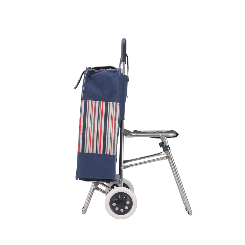 Folding Utility Cart with Built‑in Seat – Rest & Carry