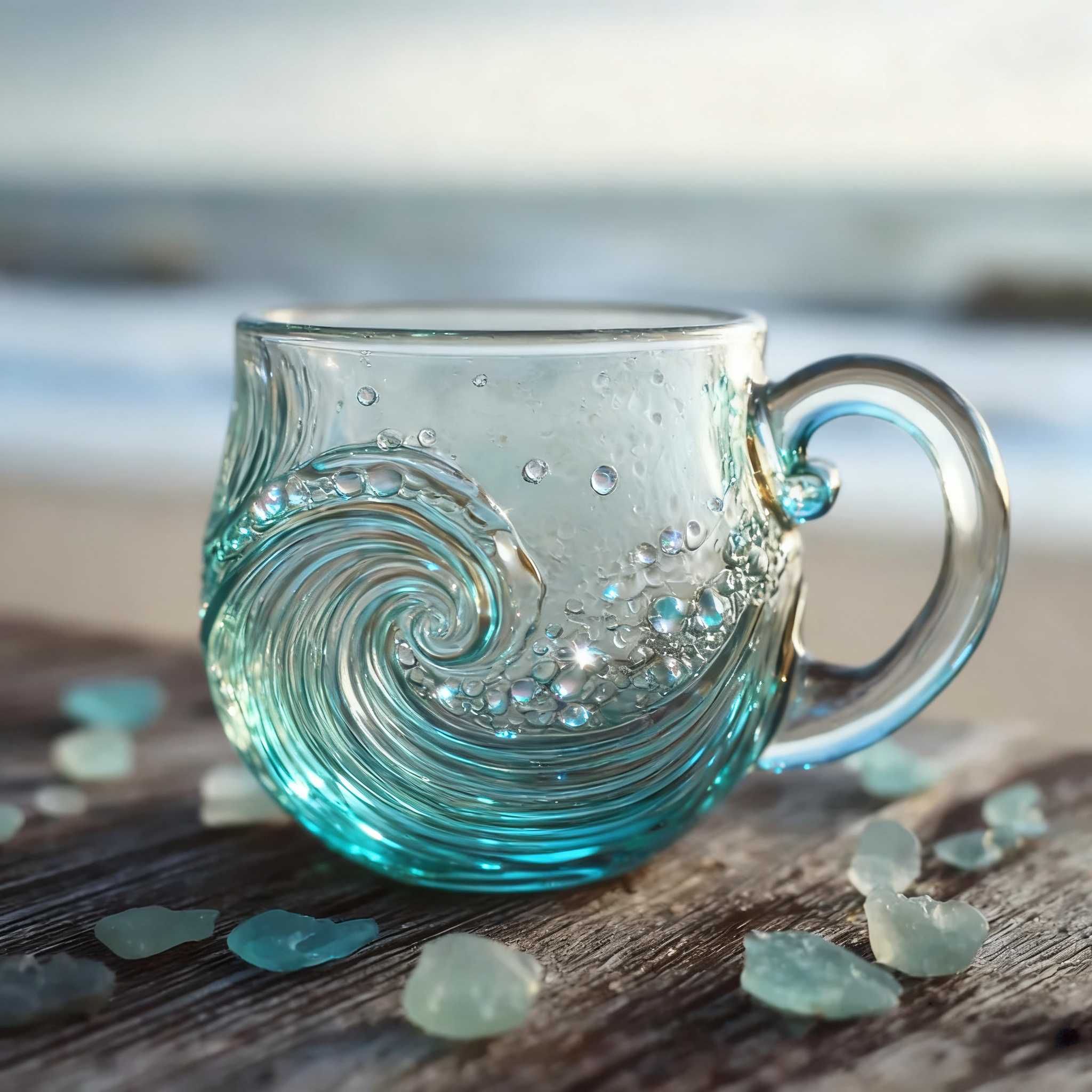 🌊Sea Glass Wave Mug