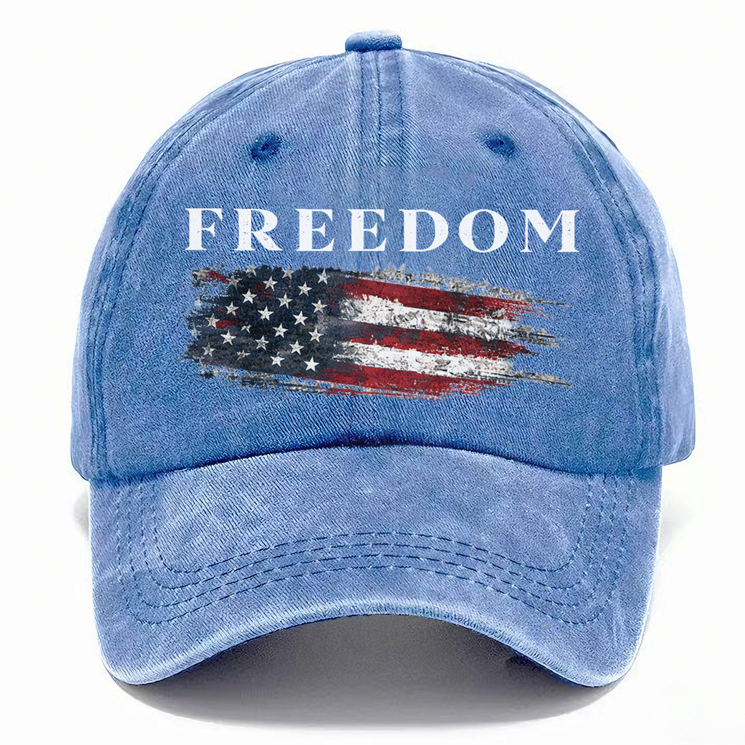 FREEDOM Vintage American Flag Washed Baseball Cap 🇺🇸
