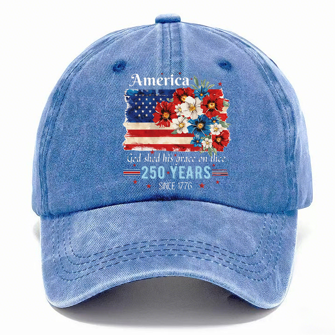 🇺🇸 America 250 Years Patriotic Floral Vintage Cap
