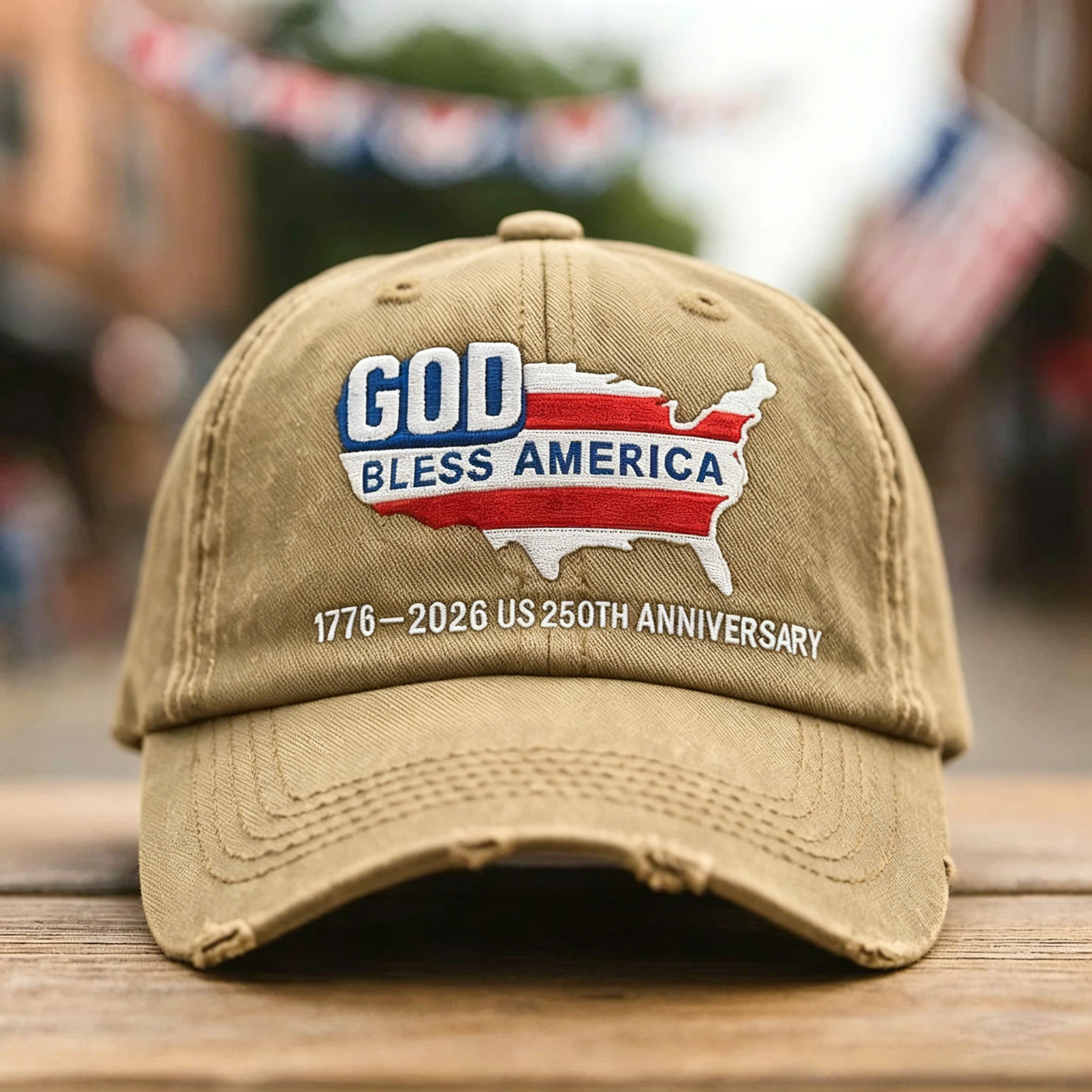 🇺🇸 God Bless America 250th Anniversary Vintage Cap