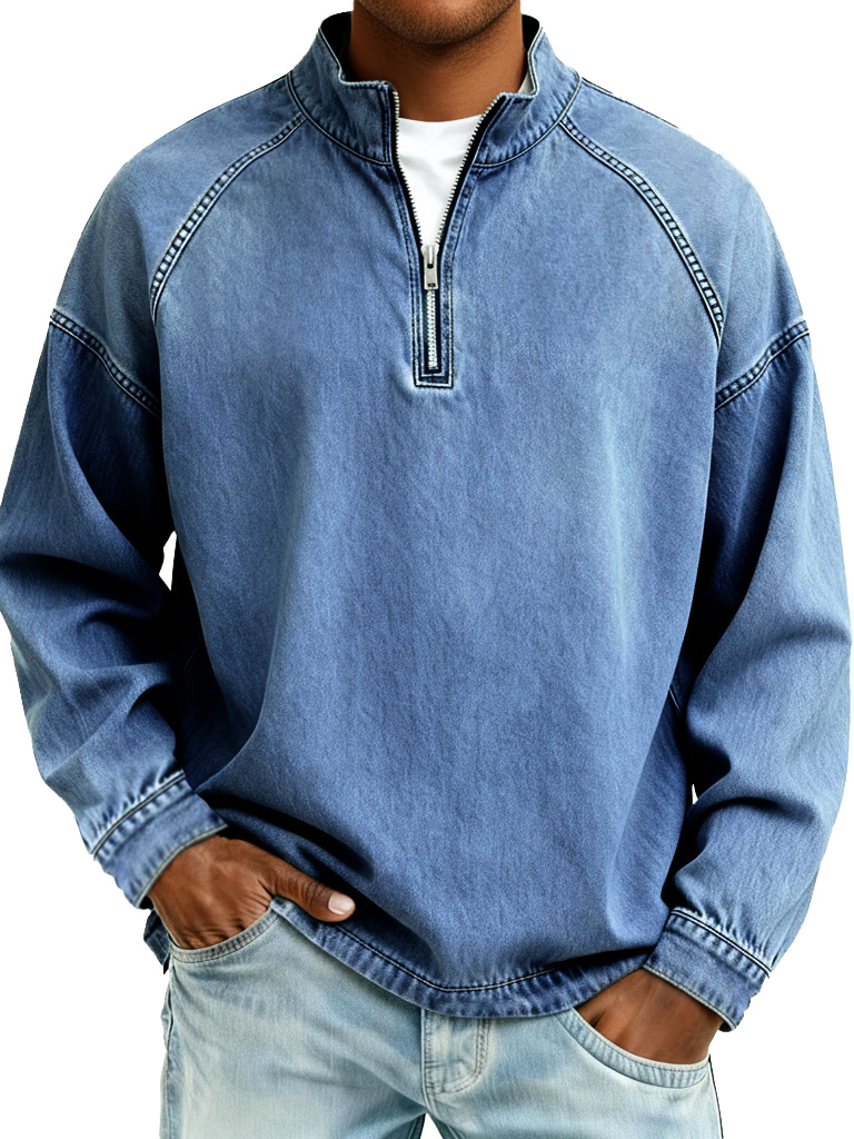 50% Off Today! - Men's Retro Fashion Distressed Raglan Sleeve Stand Co
