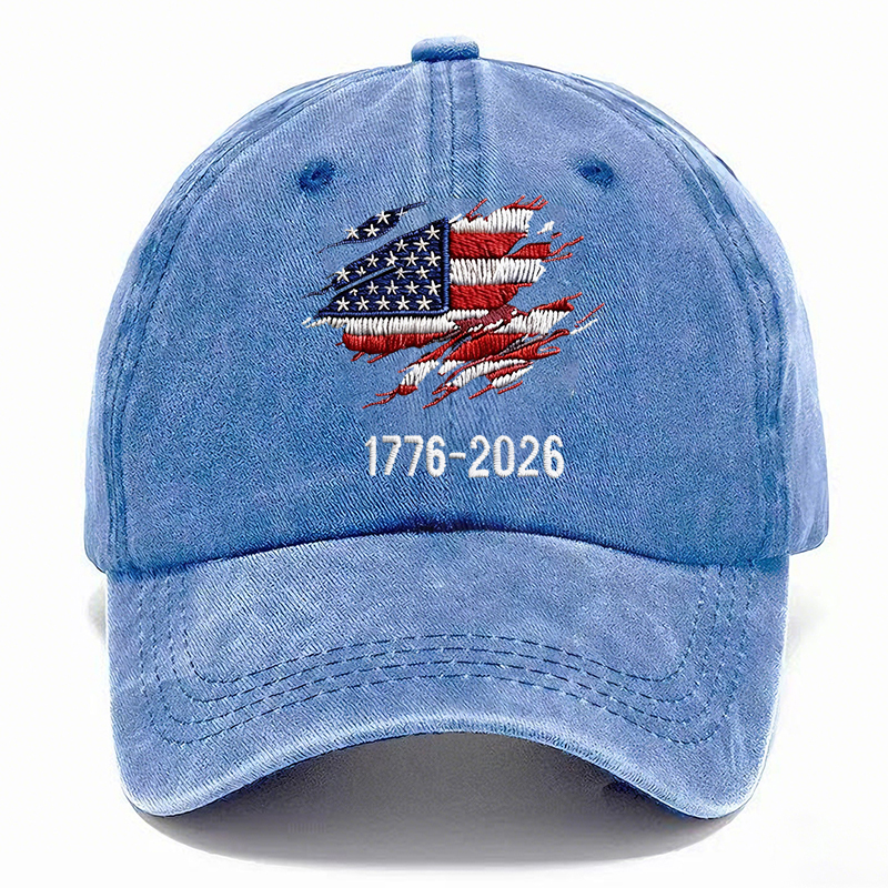 🇺🇸 1776–2026 Patriotic Vintage Washed Cap
