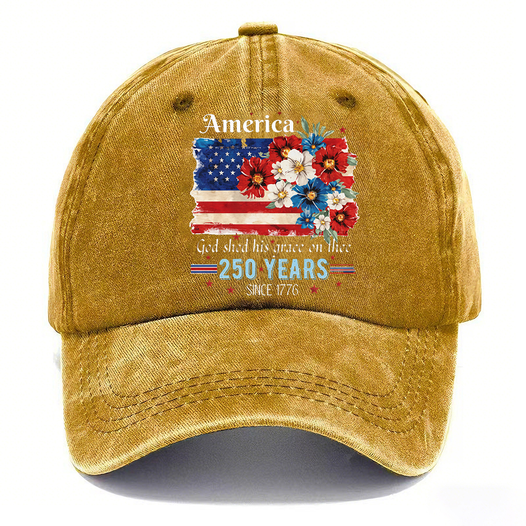 🇺🇸 America 250 Years Patriotic Floral Vintage Cap