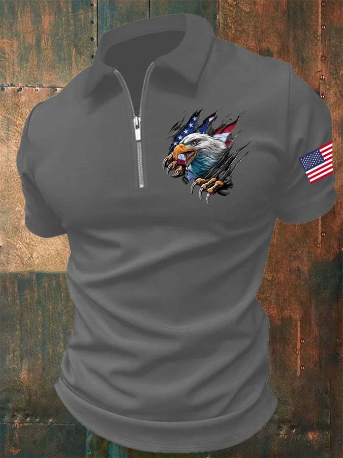 Men's America 250th Anniversary Print Casual Polo Shirt