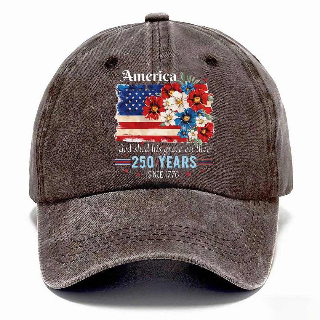 🇺🇸 America 250 Years Patriotic Floral Vintage Cap
