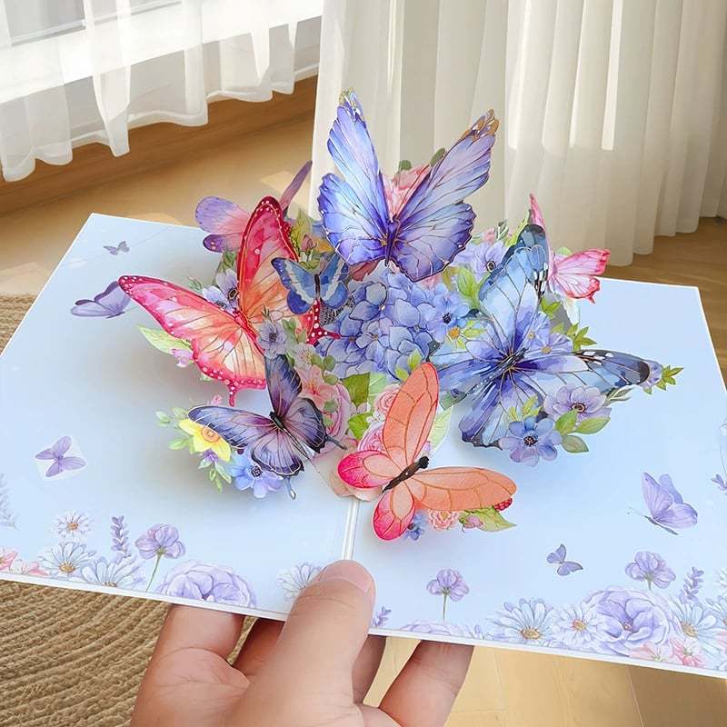 🔥 Mother's day gift🦋Vibrant 3D Butterfly & Daisy Pop-Up Greeting Card✨