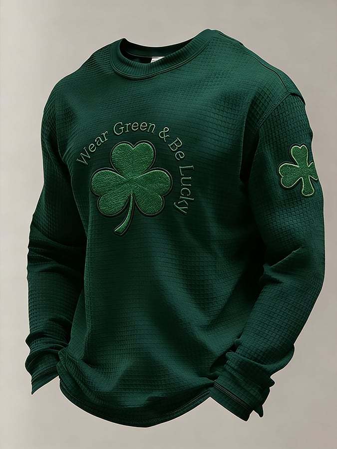 Men's St. Patrick's Day Wear Green & Be Lucky Printed Casual Top