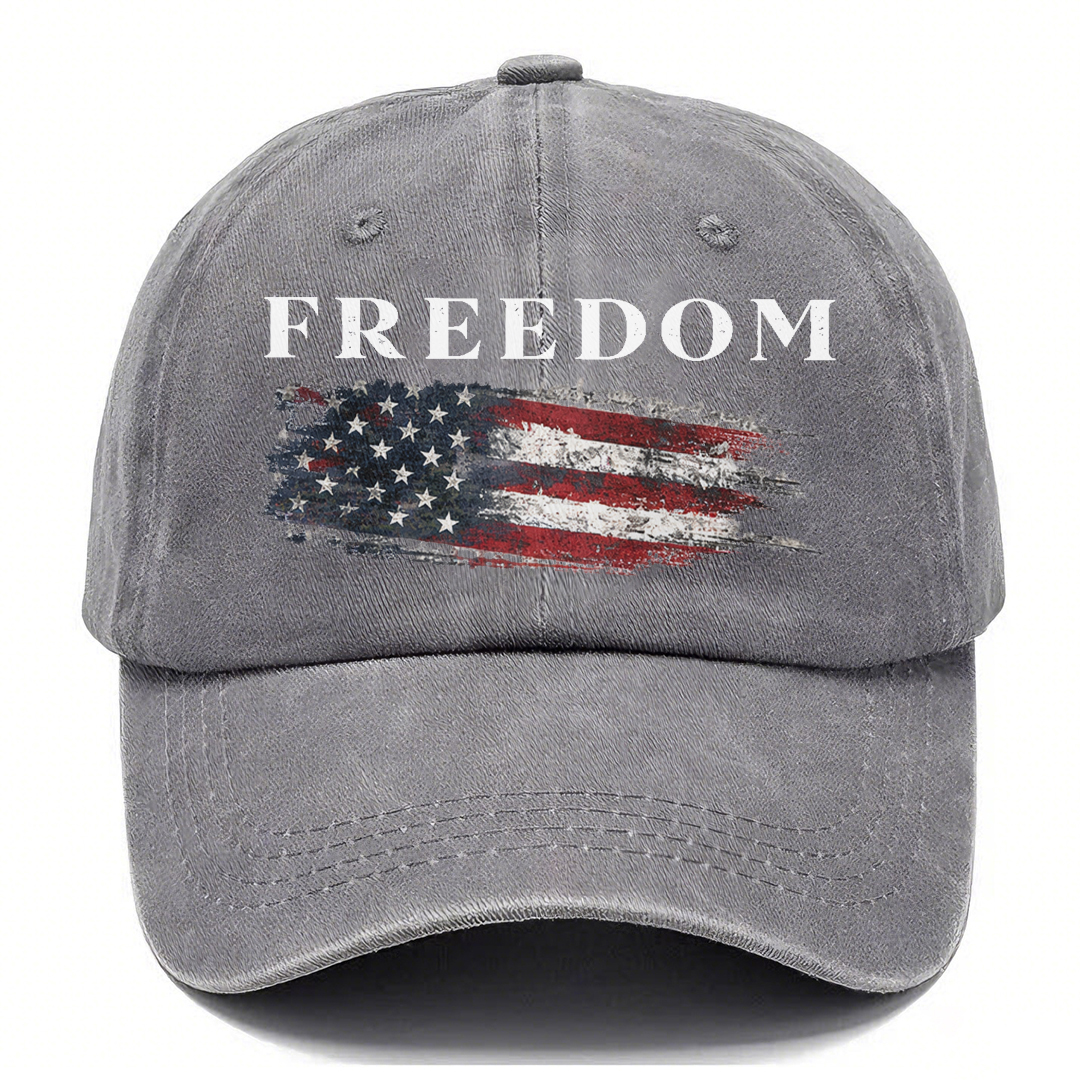 FREEDOM Vintage American Flag Washed Baseball Cap 🇺🇸