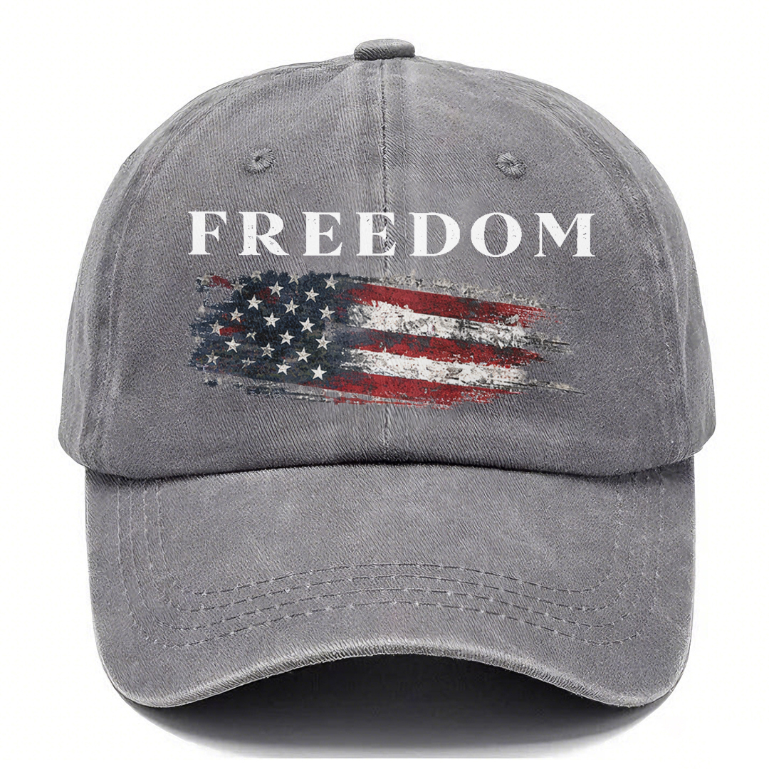 FREEDOM Vintage American Flag Washed Baseball Cap 🇺🇸