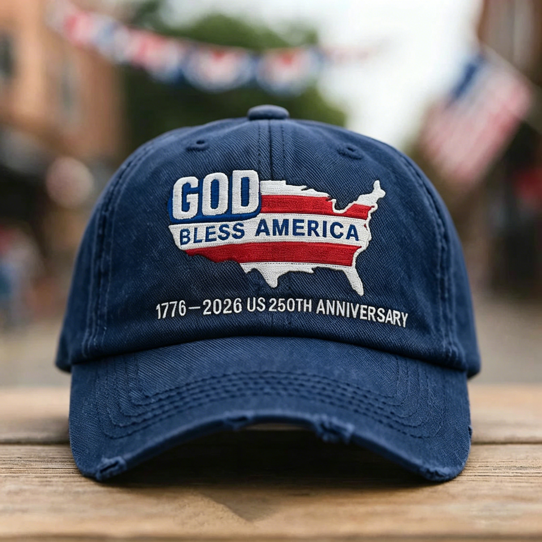 🇺🇸 God Bless America 250th Anniversary Vintage Cap