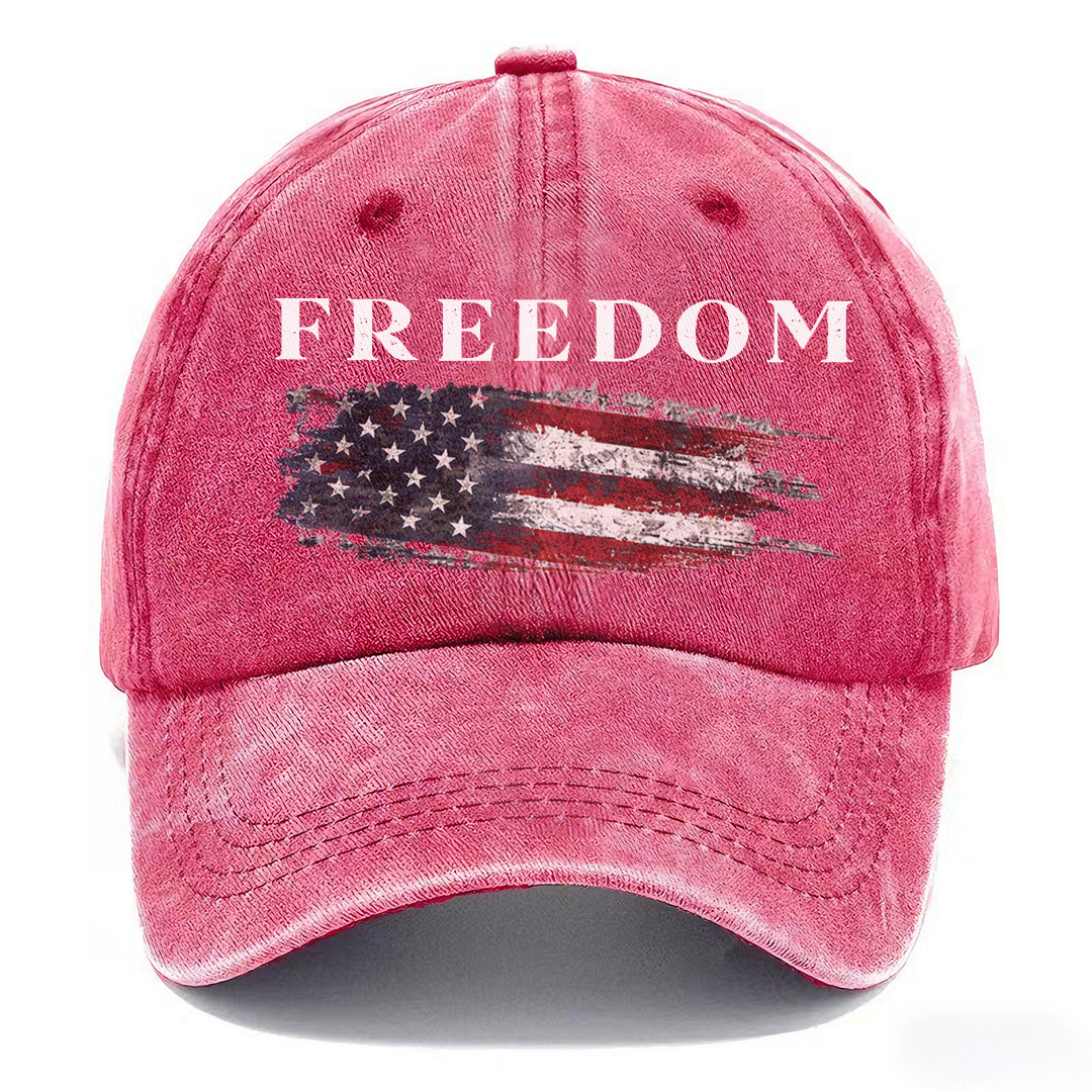 FREEDOM Vintage American Flag Washed Baseball Cap 🇺🇸