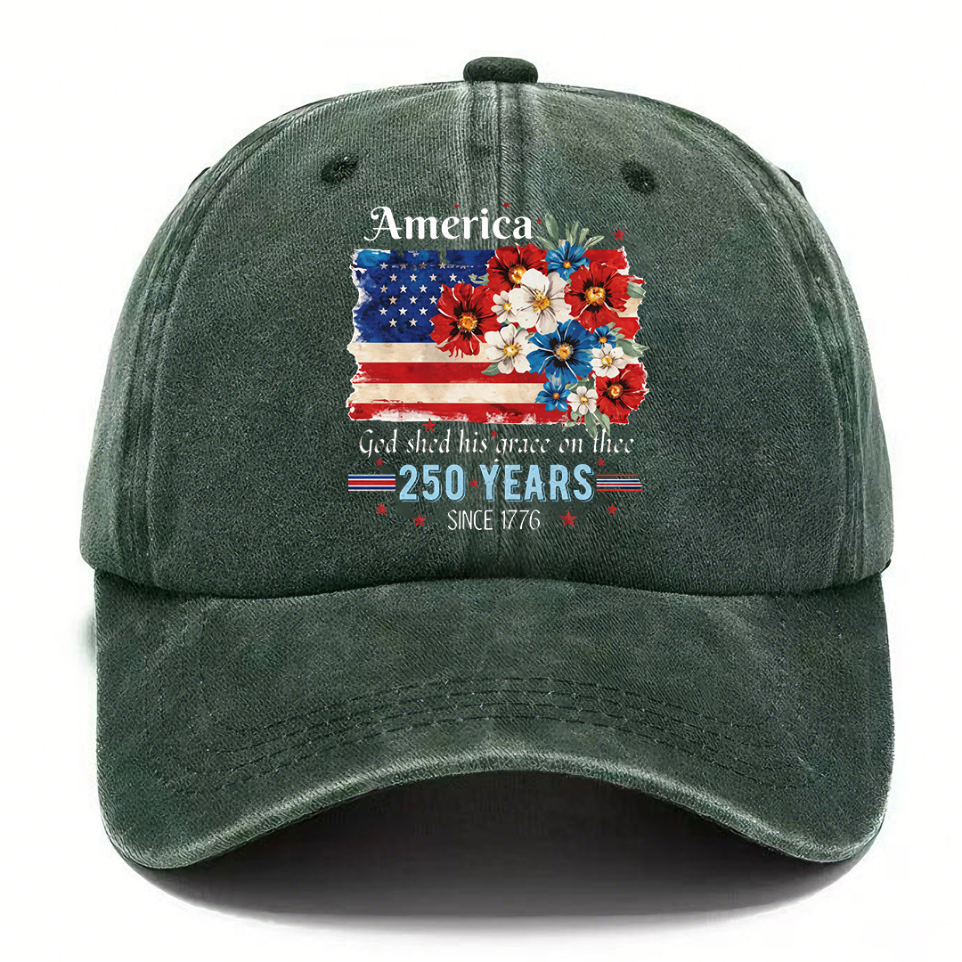 🇺🇸 America 250 Years Patriotic Floral Vintage Cap