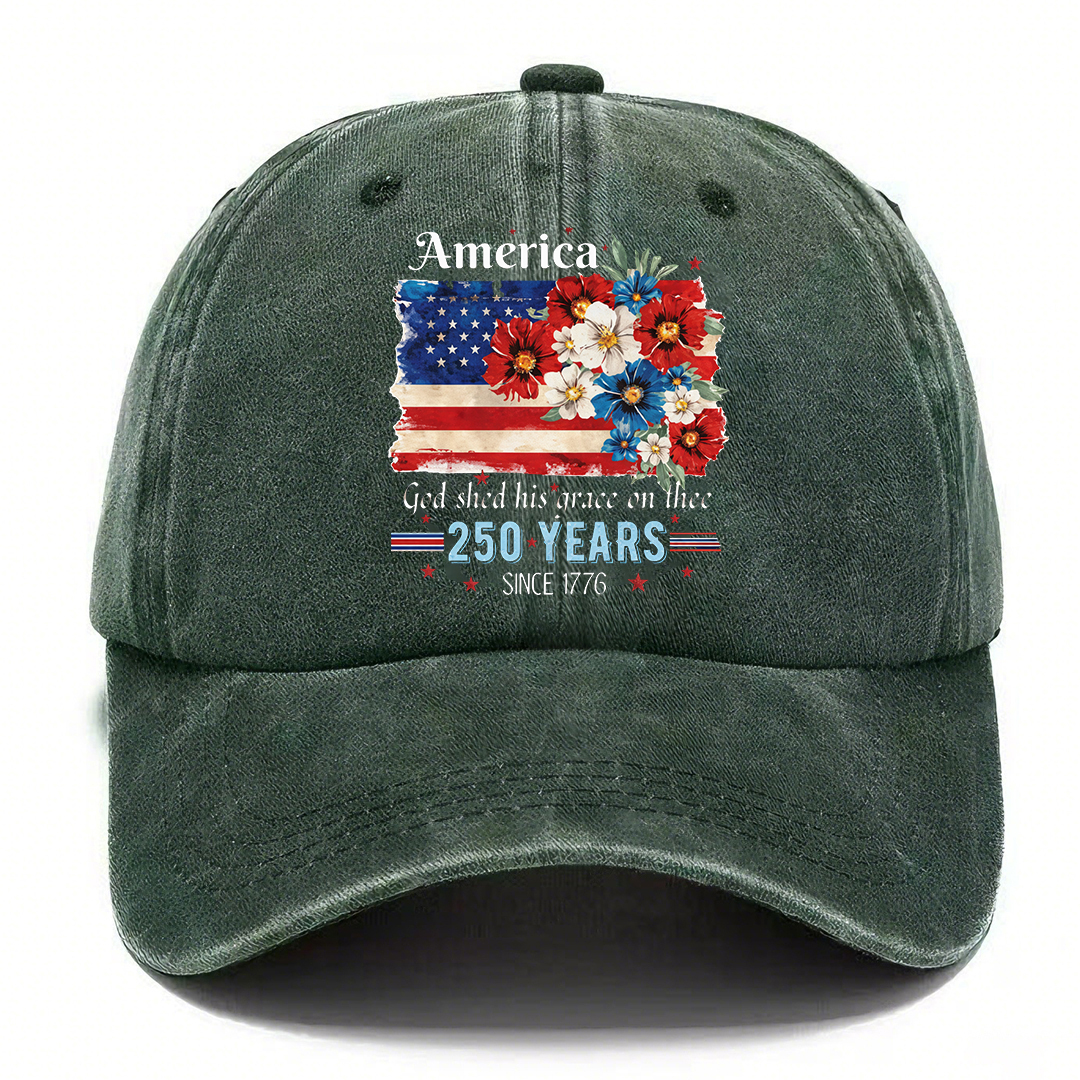 🇺🇸 America 250 Years Patriotic Floral Vintage Cap