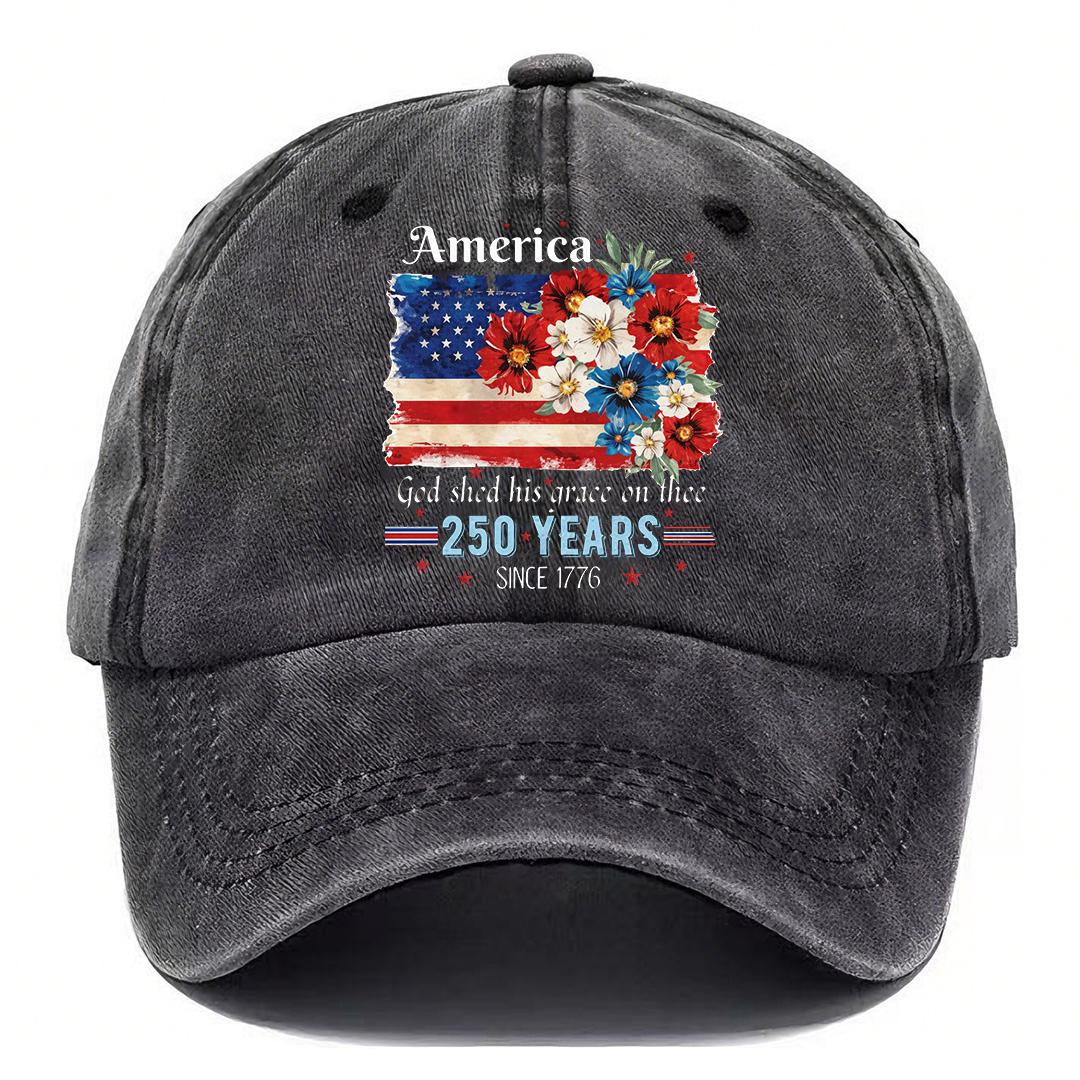 🇺🇸 America 250 Years Patriotic Floral Vintage Cap