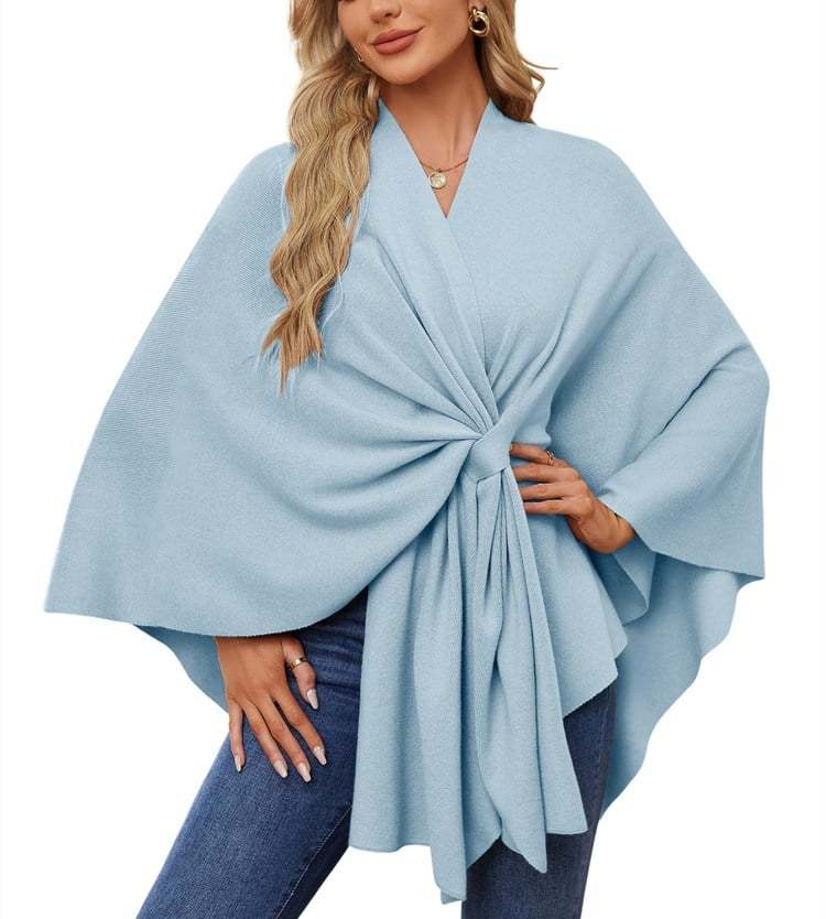 🔥Elegant Shawl Wraps Soft Open Front Poncho Sweater