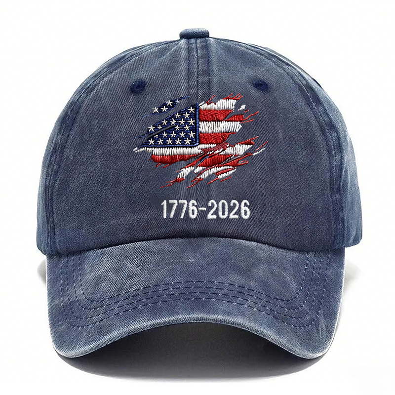 🇺🇸 1776–2026 Patriotic Vintage Washed Cap