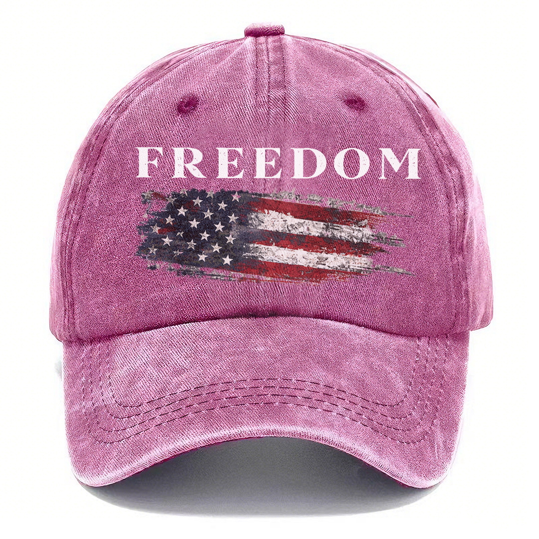 FREEDOM Vintage American Flag Washed Baseball Cap 🇺🇸