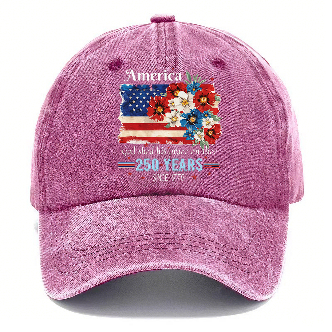 🇺🇸 America 250 Years Patriotic Floral Vintage Cap