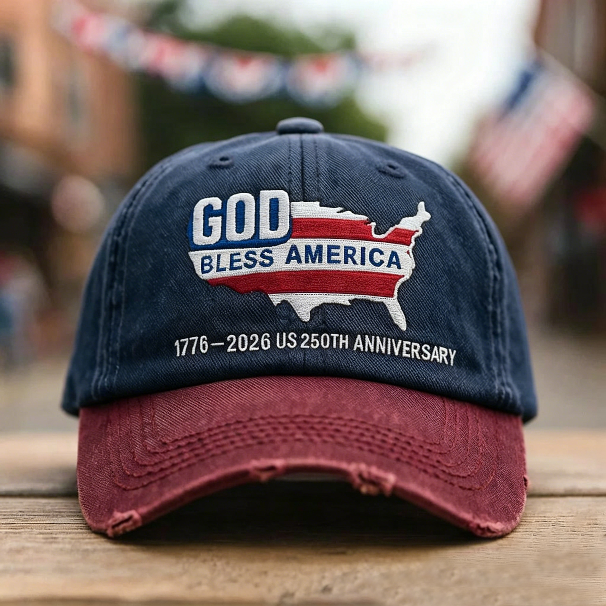 🇺🇸 God Bless America 250th Anniversary Vintage Cap