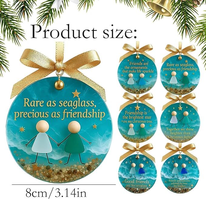 Friendship Sea Glass Christmas Ornament