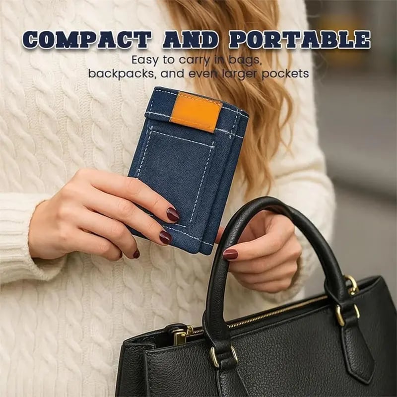 🏆Hot Sale⚡Mini Jeans Shaped Wallet - Denim Bifold Wallet for Men & Women