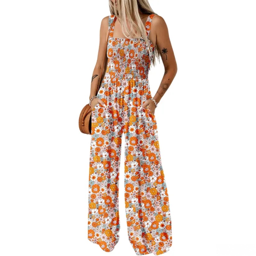 Summer Bestseller 💥💕Women's Casual Print Sleeveless Overalls Jumpsuits
