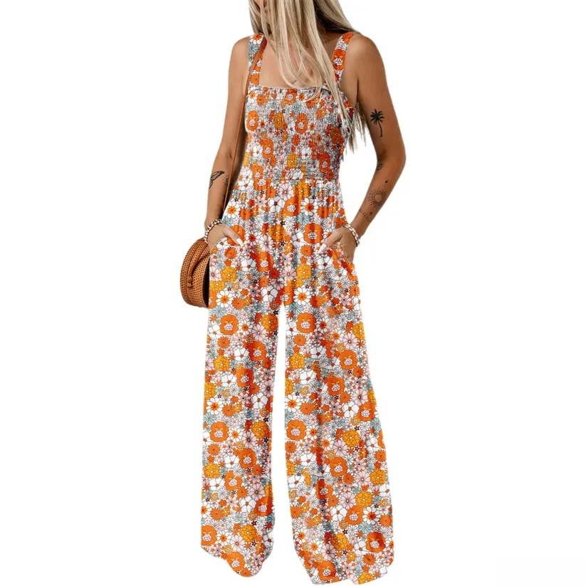 Summer Bestseller 💥💕Women's Casual Print Sleeveless Overalls Jumpsuits