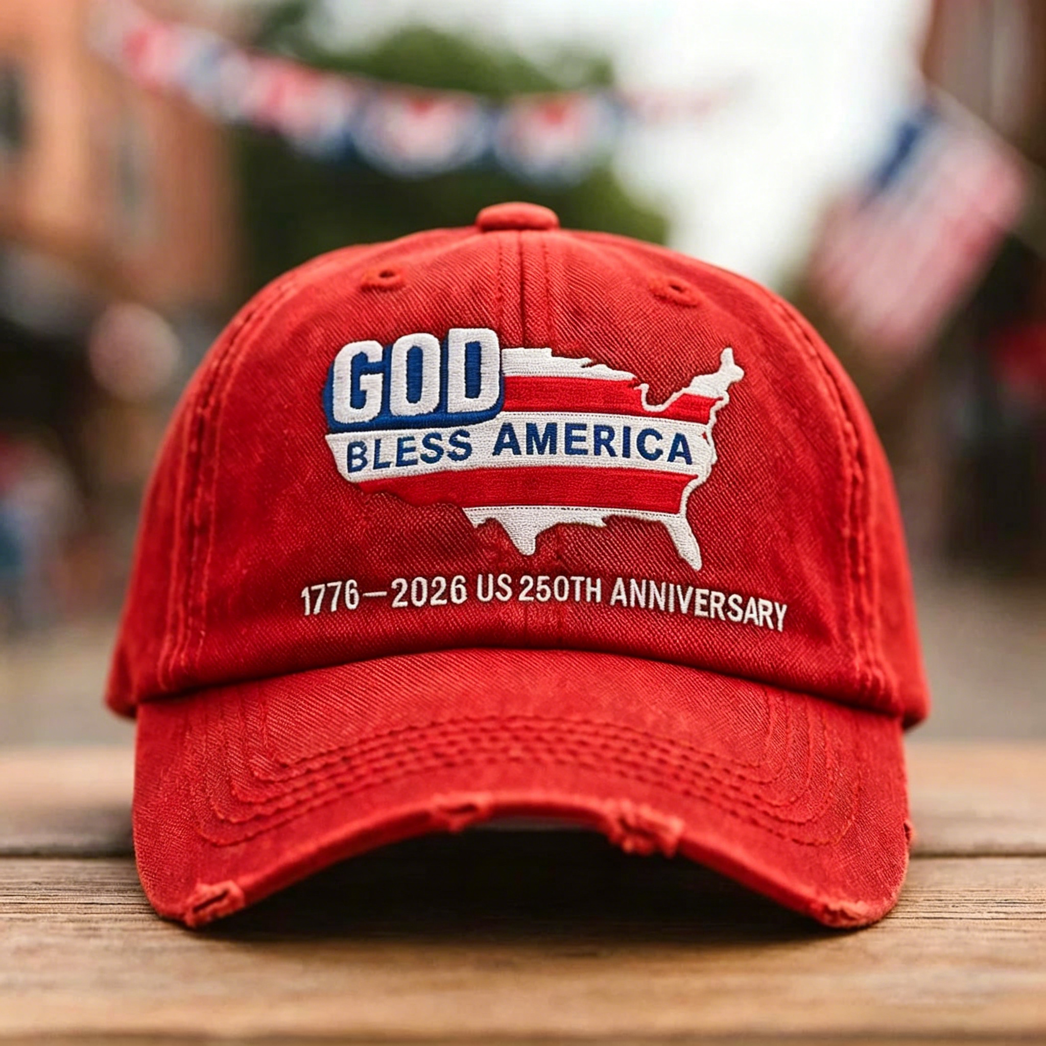 🇺🇸 God Bless America 250th Anniversary Vintage Cap
