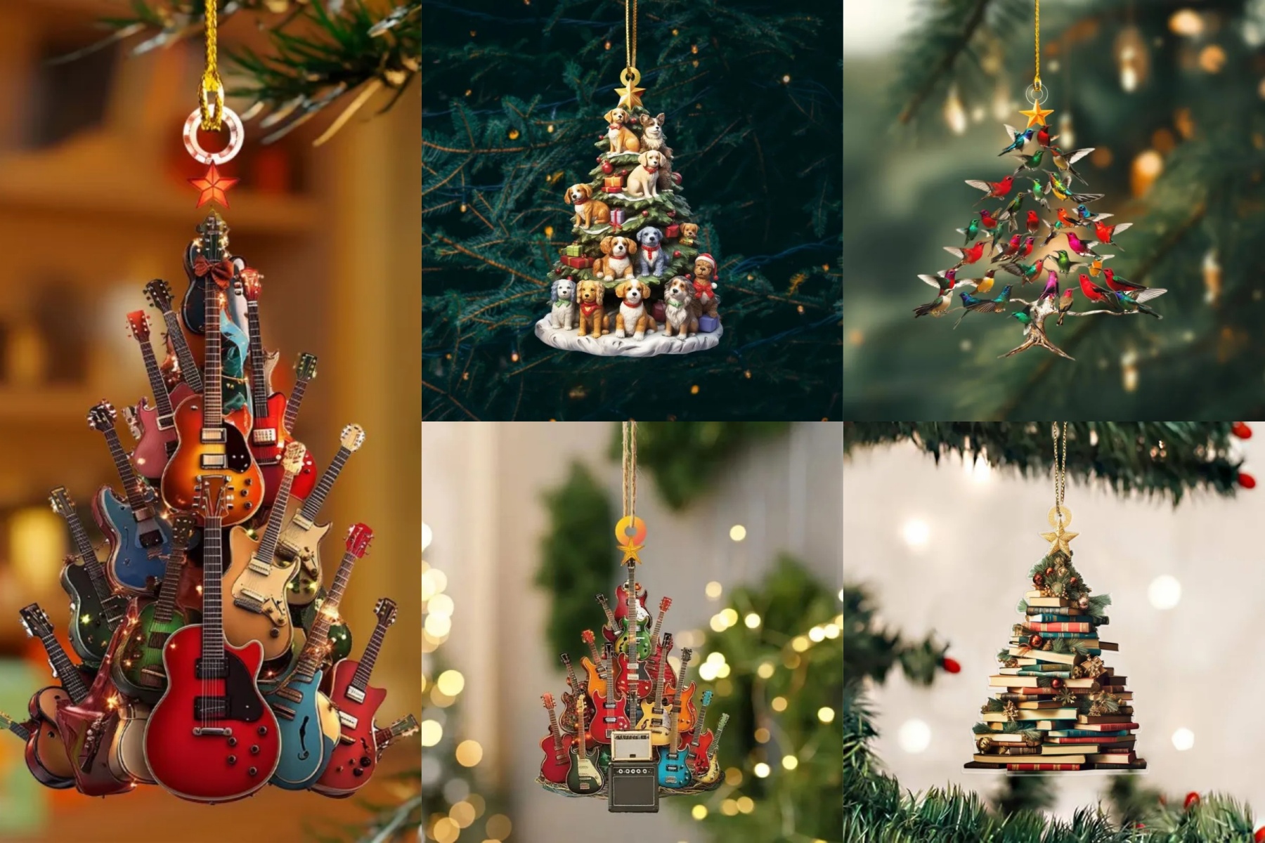 Rockin' Around The Guitar Christmas Tree Ornament