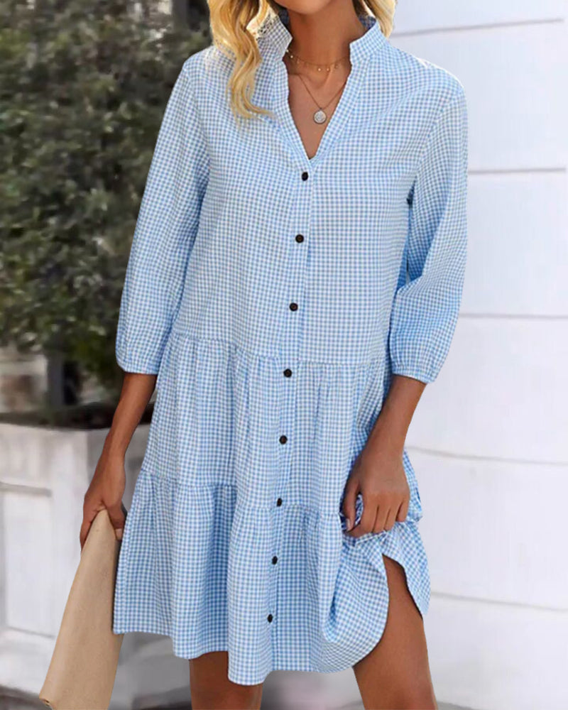 Plaid shirt dress
