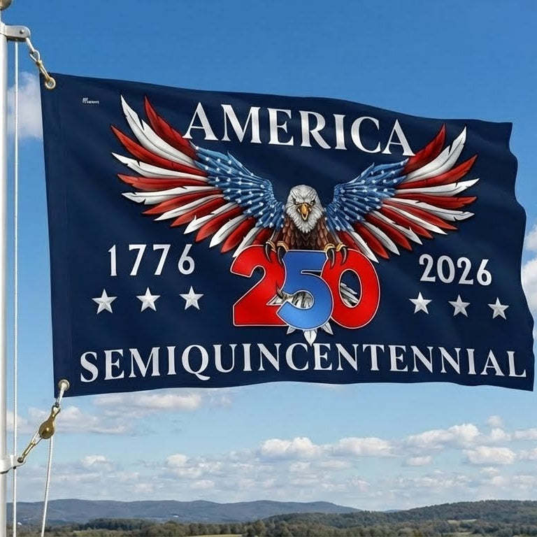 Flagwix American Flag - America 250th Anniversary Semiquincentennial Eagle Grommet Flag