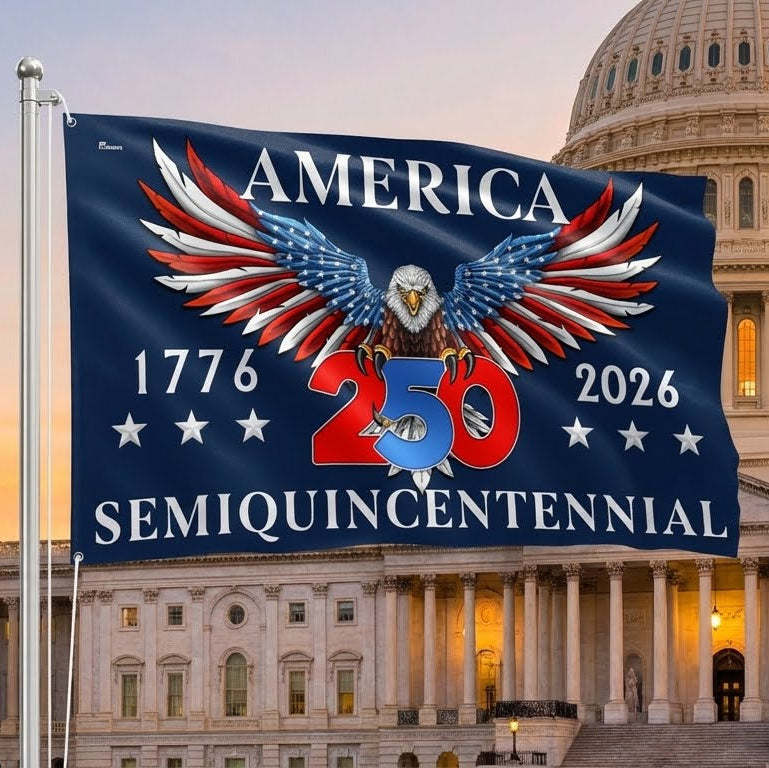 Flagwix American Flag - America 250th Anniversary Semiquincentennial Eagle Grommet Flag
