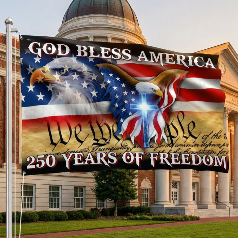 250 Years of Freedom Flag, We the People, God Bless America Grommet Flag