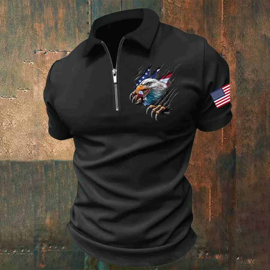 Men's America 250th Anniversary Print Casual Polo Shirt