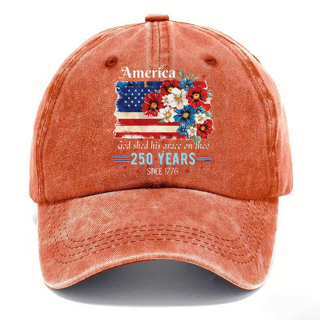 🇺🇸 America 250 Years Patriotic Floral Vintage Cap