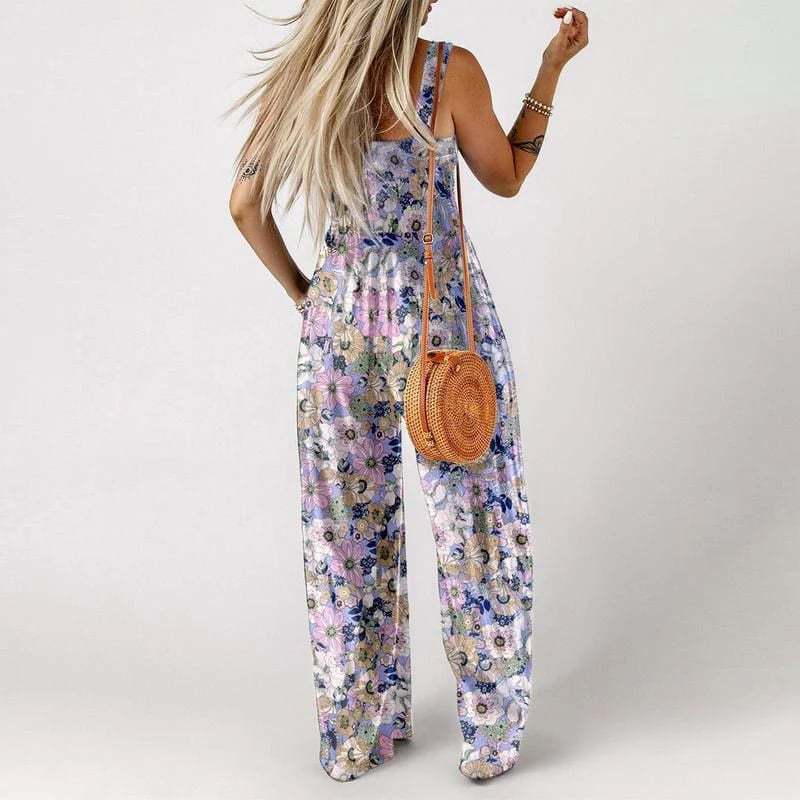 Summer Bestseller 💥💕Women's Casual Print Sleeveless Overalls Jumpsuits
