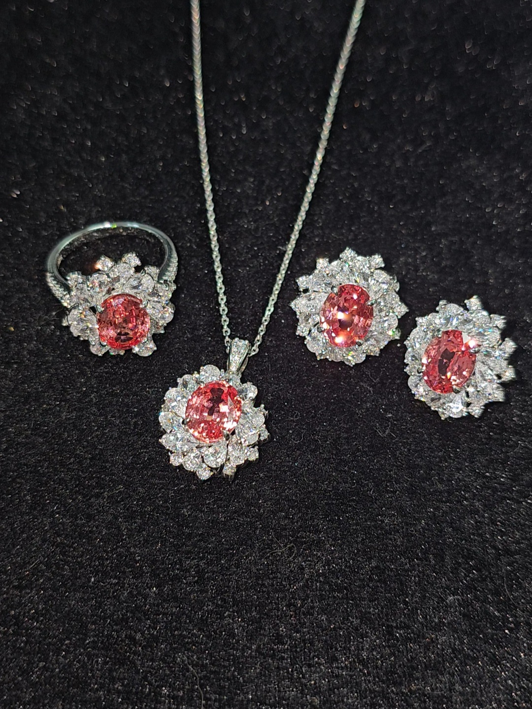 Oval cut Papara just three-piece set, ring, earrings, necklace, which one do you want to order?