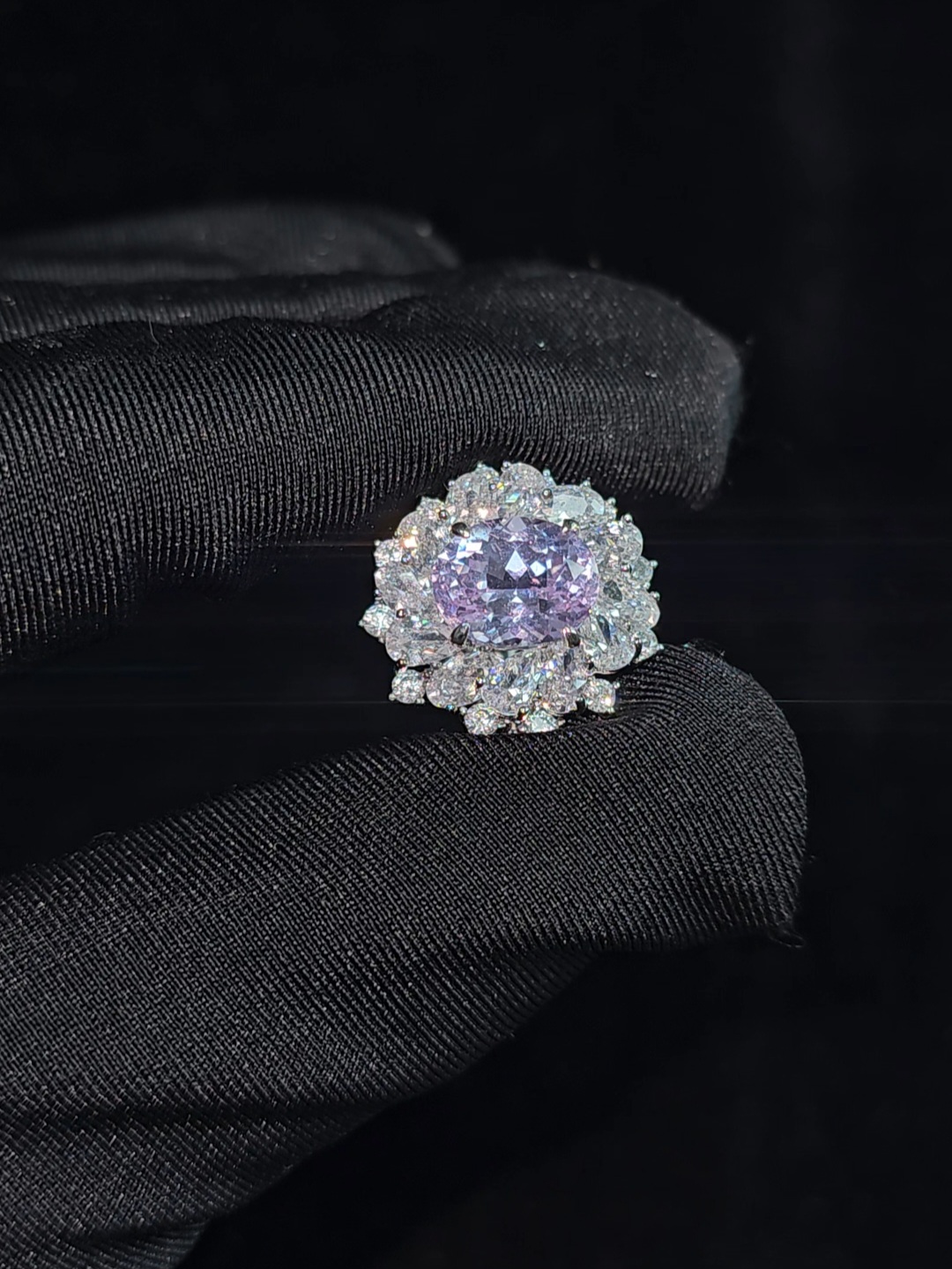 Purple yttrium aluminum garnet ring