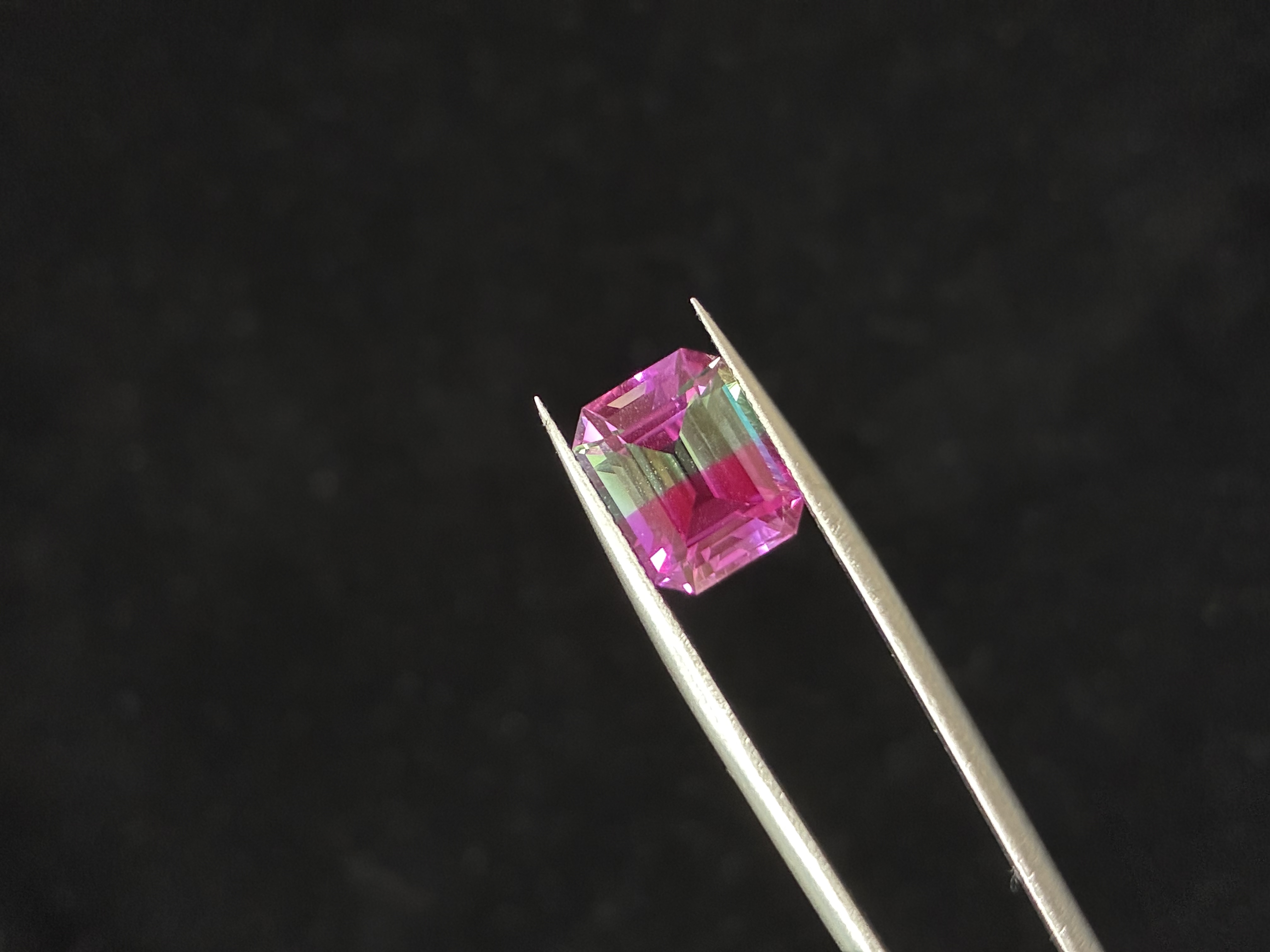 Lab-Grown Bi-Color Sapphire-Emerald Cut